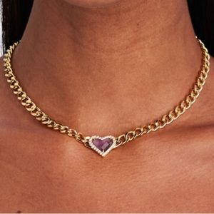 Whitney Amethyst Heart Choker
